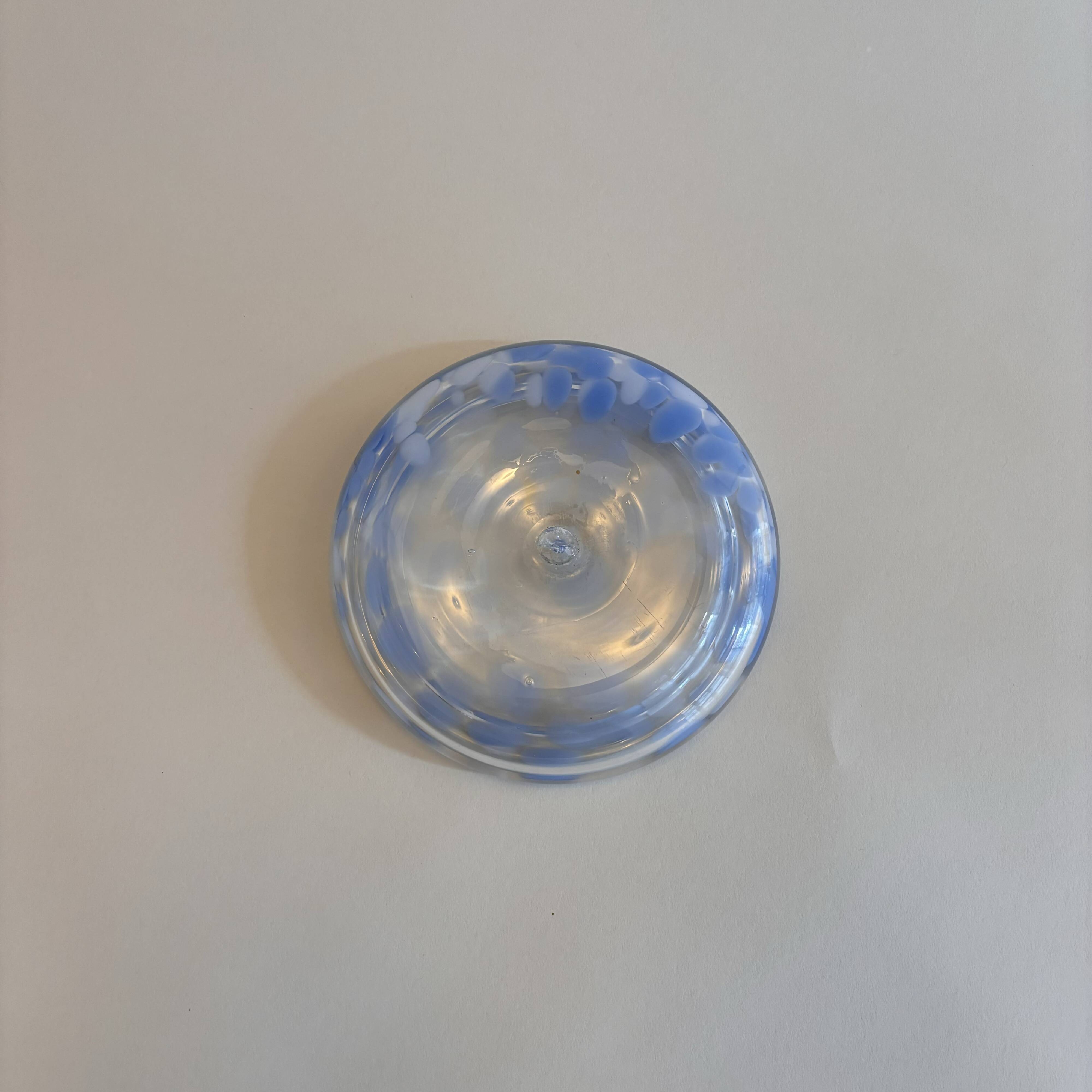 Vintage blue speckled glass empty pocket