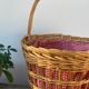 Basket in vintage woven wicker and red gingham
