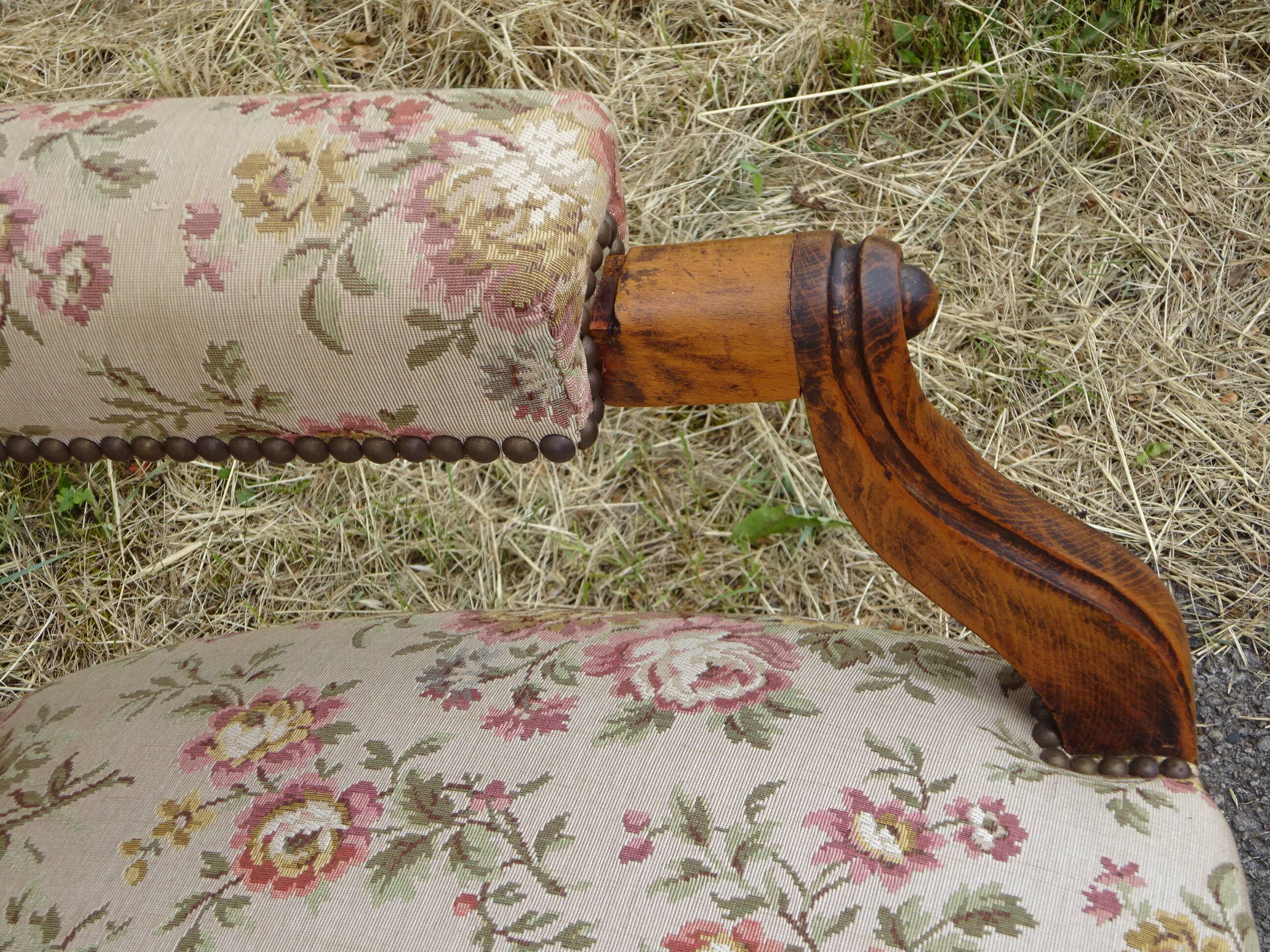 Antique Voltaire armchair with 4-position reclining backrest