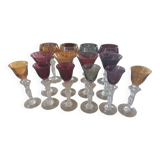 Lot of 14 Royal Bayel Crystal Glasses. Caryatid/Venus Stems