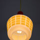 Red and yellow glass pendant lamp