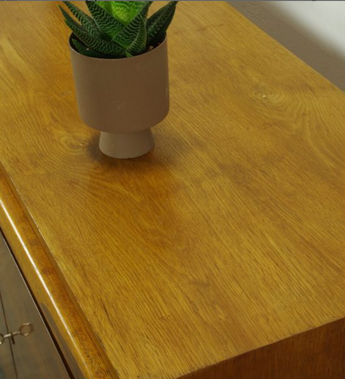 Vintage dark wood sideboard with drawers
