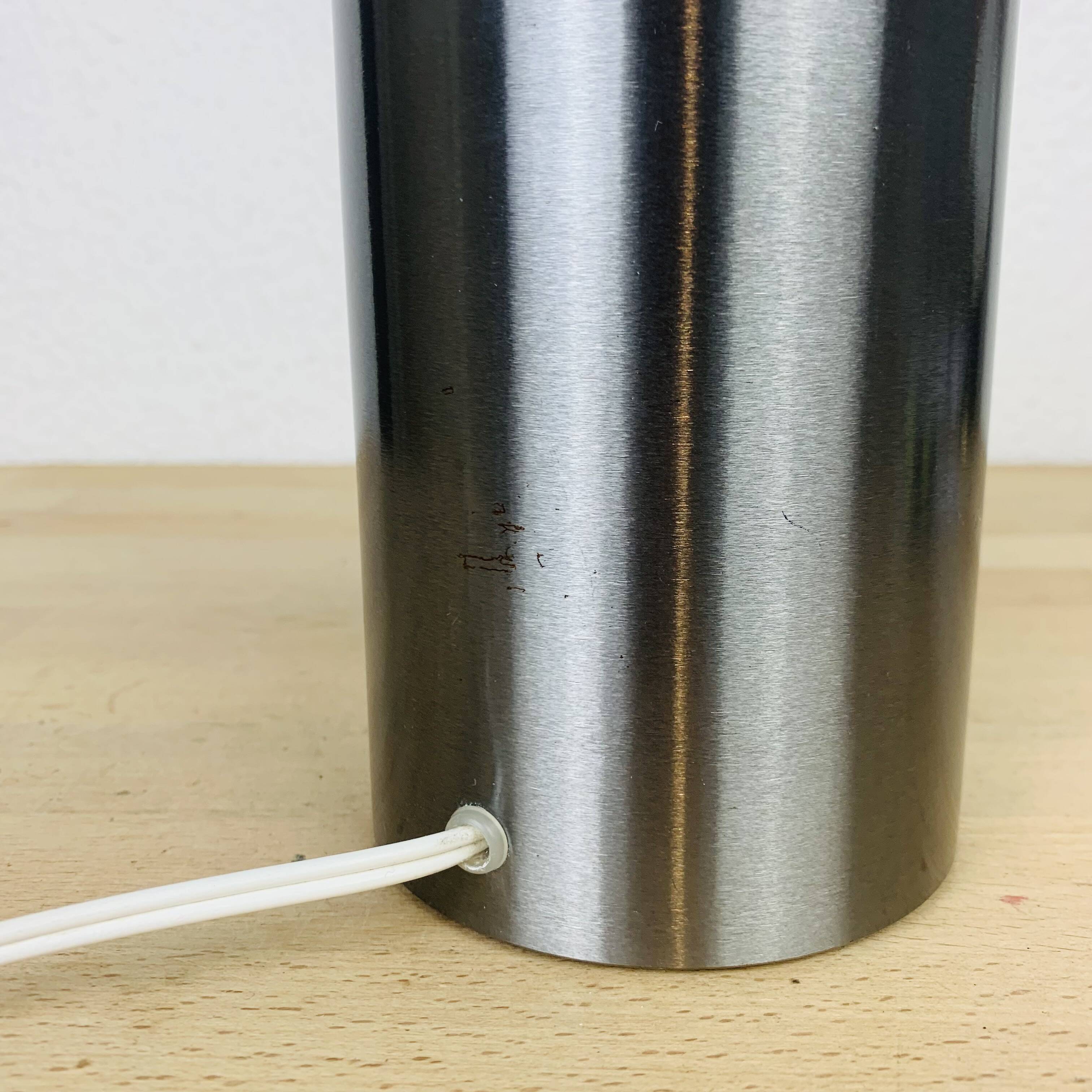 Reggiani cylinder lamp brushed metal 70s