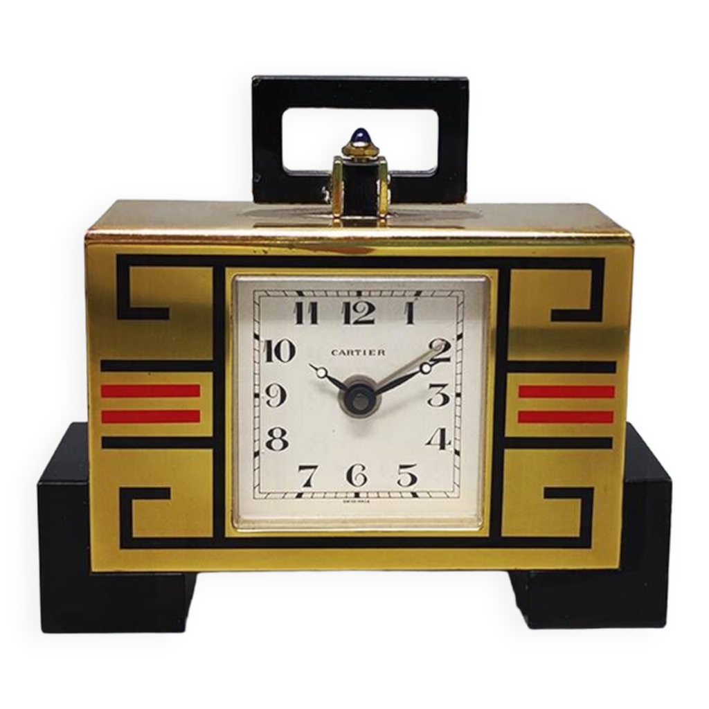1990s Gorgeous Cartier alarm clock pendulette Art Deco Made in France It s in brass and metal. Wh Selency