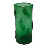 Large Green Glass Vase Vetro Verde from Empoli, Italy, 1960s