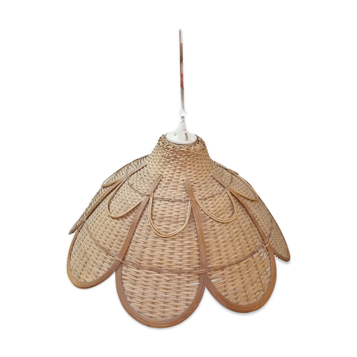 Rattan flower ceiling lamp, 1980