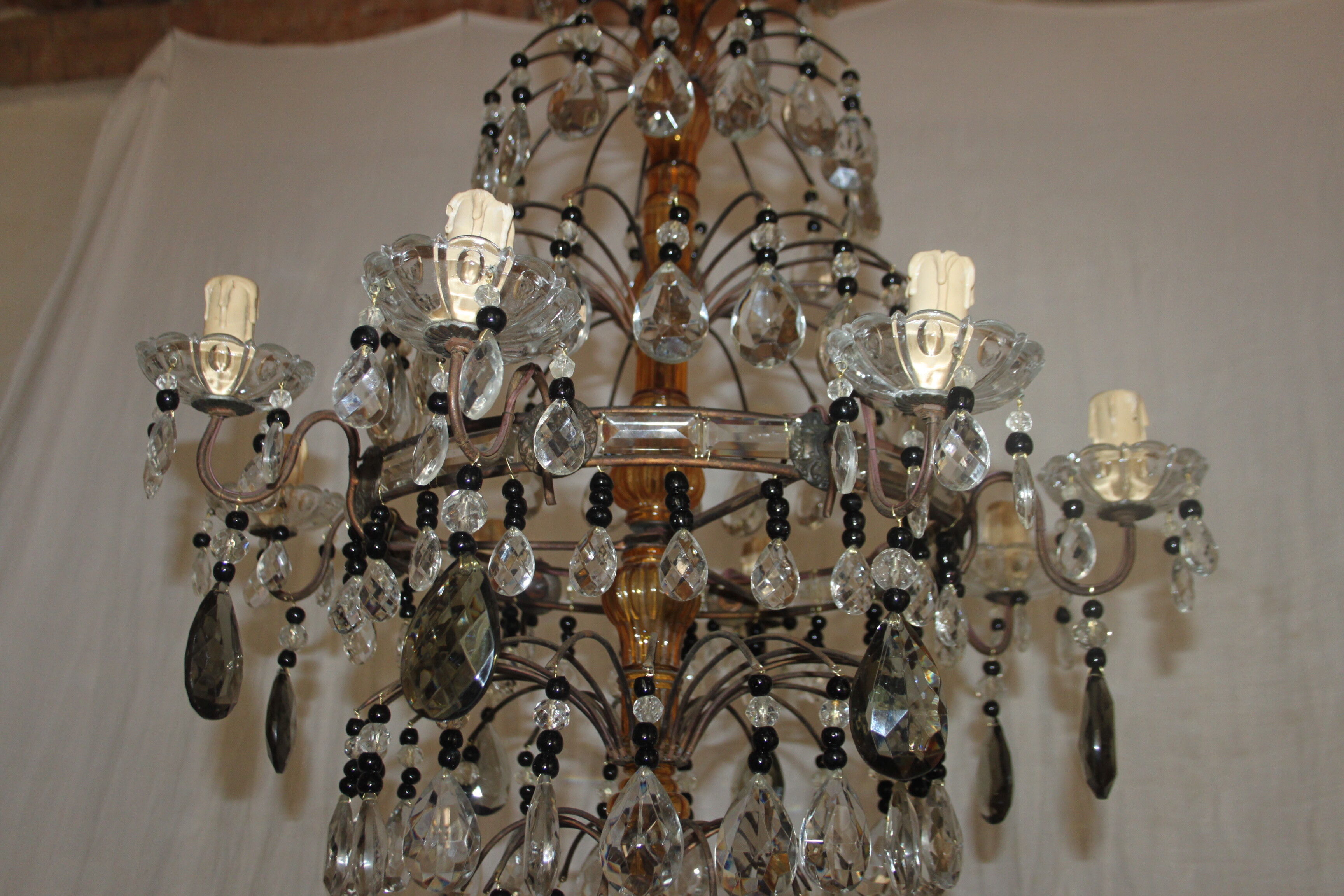 Chandelier with pendants 8 light arms