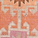 Soft Orange & Pink Star Pattern Handmade Wool Runner Rug, 99x338 Cm