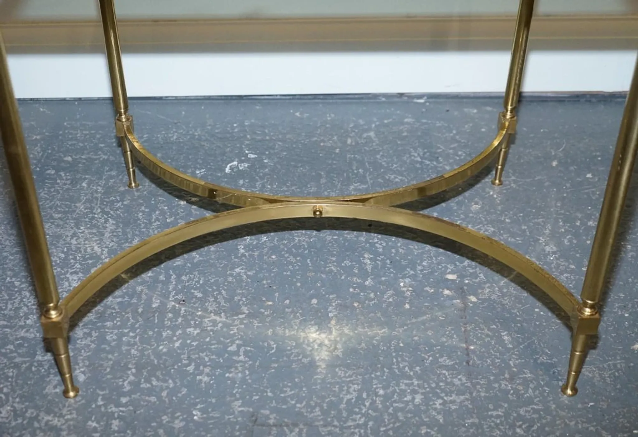Hollywood Regency Coffee Table in Brass and Smoked Glass, France, 1960s