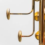 Freestanding coat rack in metal and marble base 1970s vintage modernism