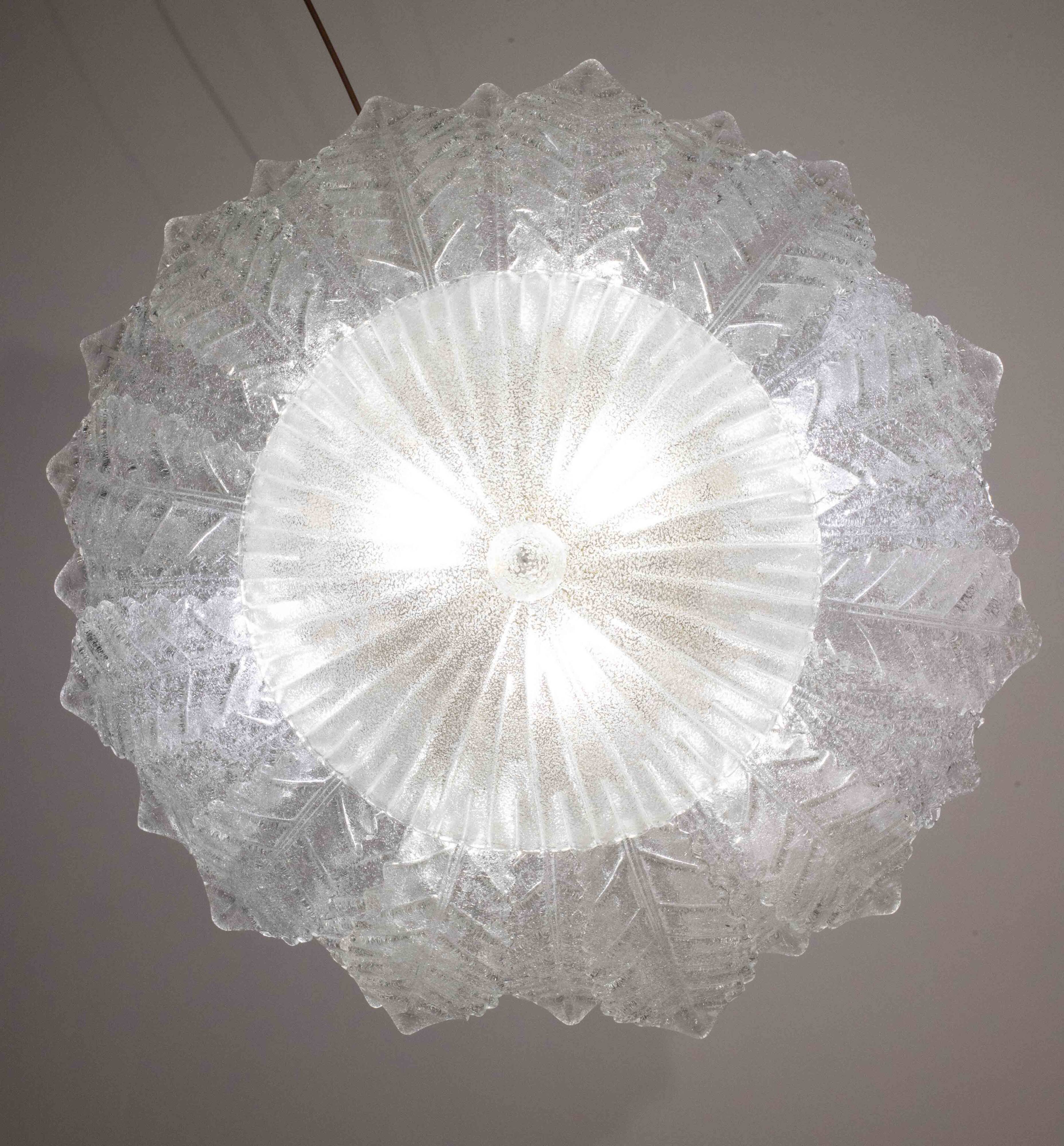 Verona, Large Size Murano Clear trasparent Vintage Glass Ceiling Light, 197