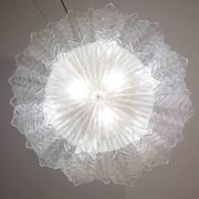 Verona, Large Size Murano Clear trasparent Vintage Glass Ceiling Light, 197