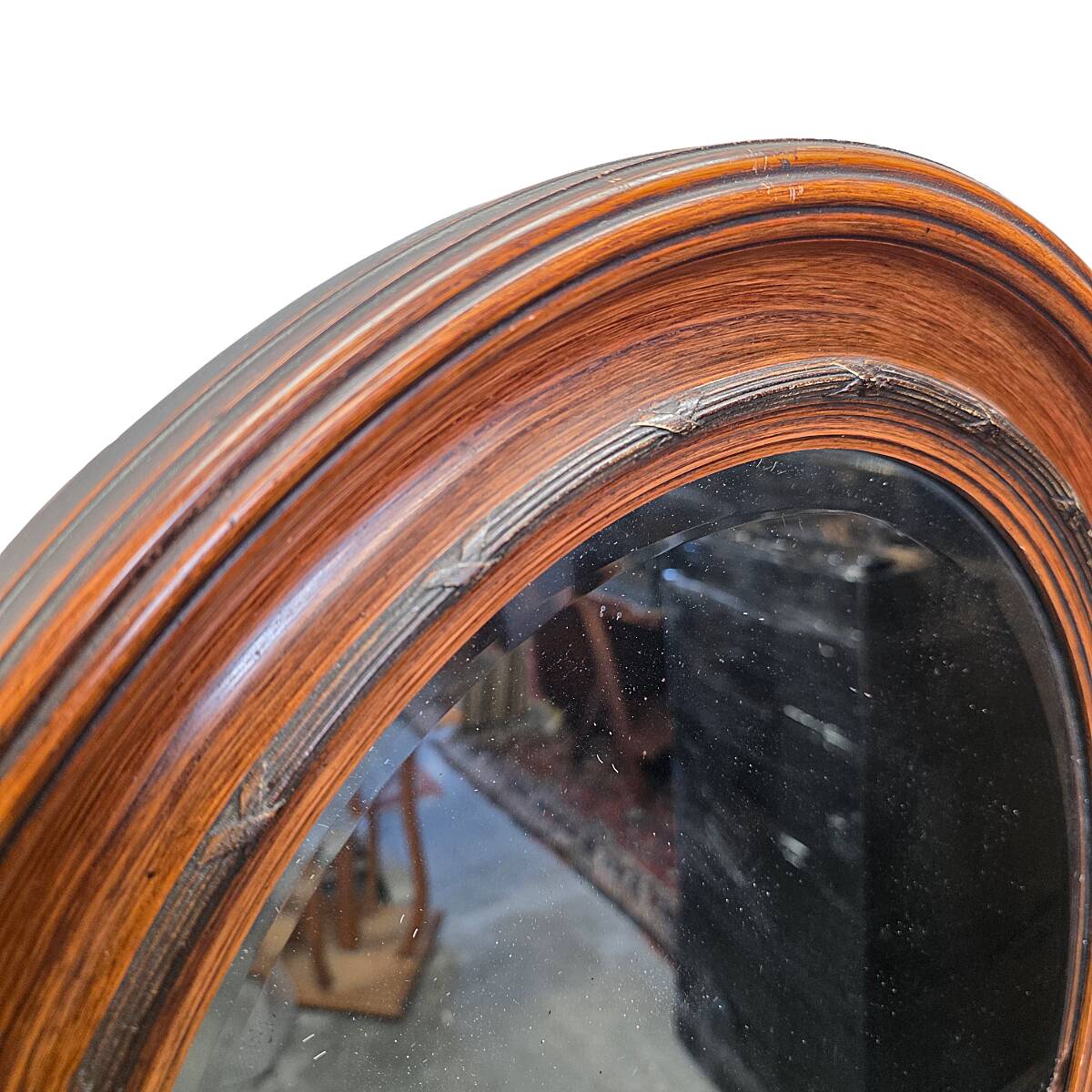 Miroir classique ovale néerlandais antique, datant d'environ 1900