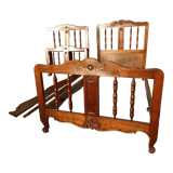 Pair of Provencal wooden bed year 40 from Dervieux