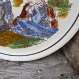 Antique decorative plate Pornic ceramic signed Henry Simon