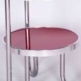 Restored Bauhaus Small Table, Kovona, Spruce, Chrome, Czechia, 1930s
