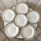 lot of 6 hollow plates Terre de Fer St Amand model "Molière" XXth