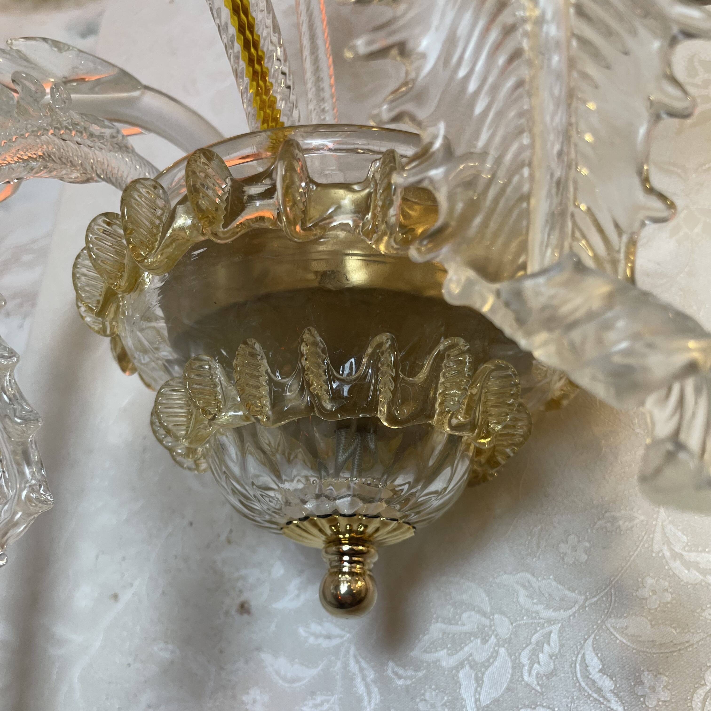 Pair of Murano Sconces in the style of Barovier & Toso, 1980s