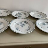 Set of 10 Lunéville ironstone soup plates, Oeillet model