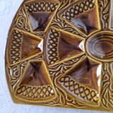 Art Deco style oyster or appetizer tray, French ceramic