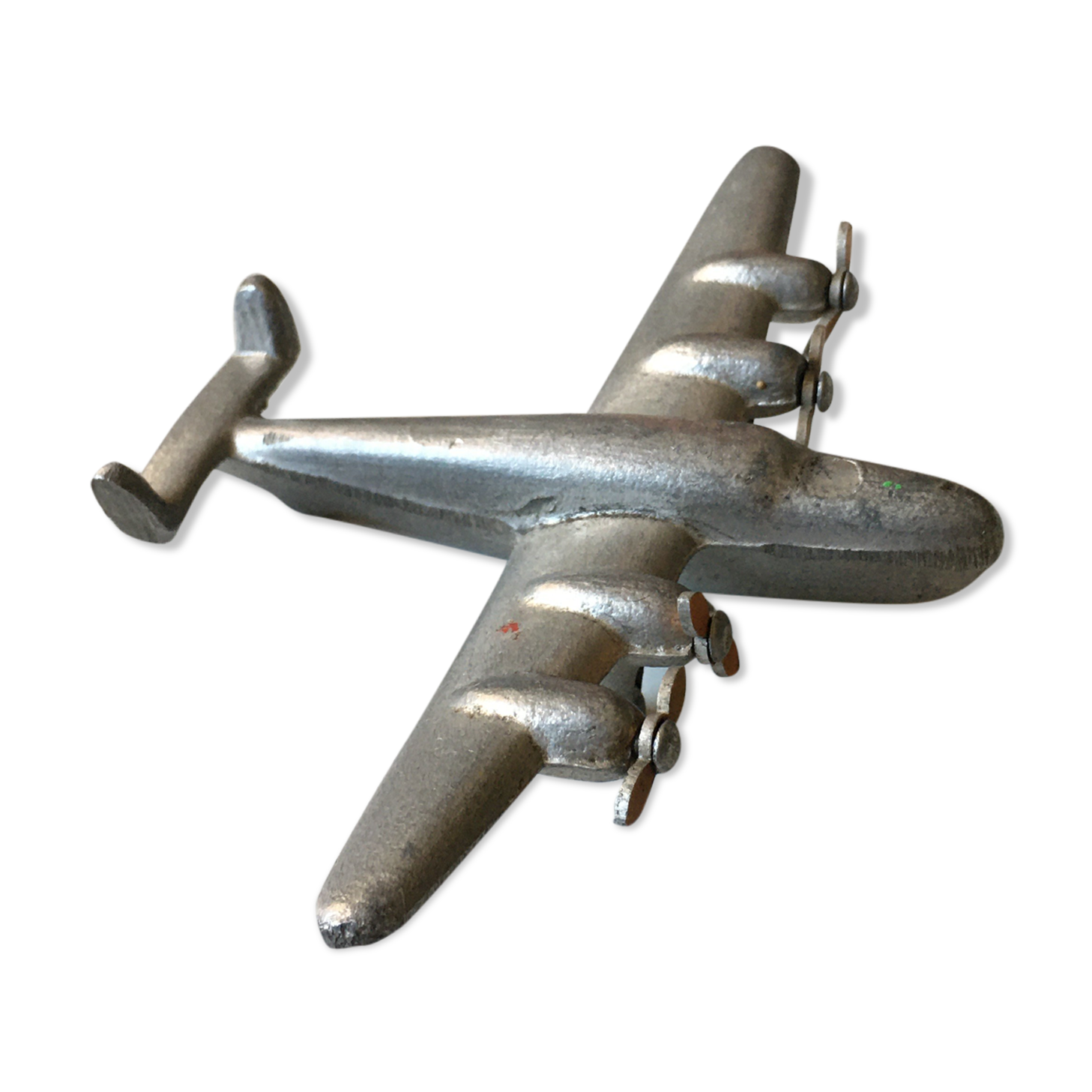 Maquette Avion Aluminium Art Déco - 58cm Argenté | Modèle Ancien Collection