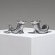 Pair of Horn Silver-Plated Candlesticks, 1960s