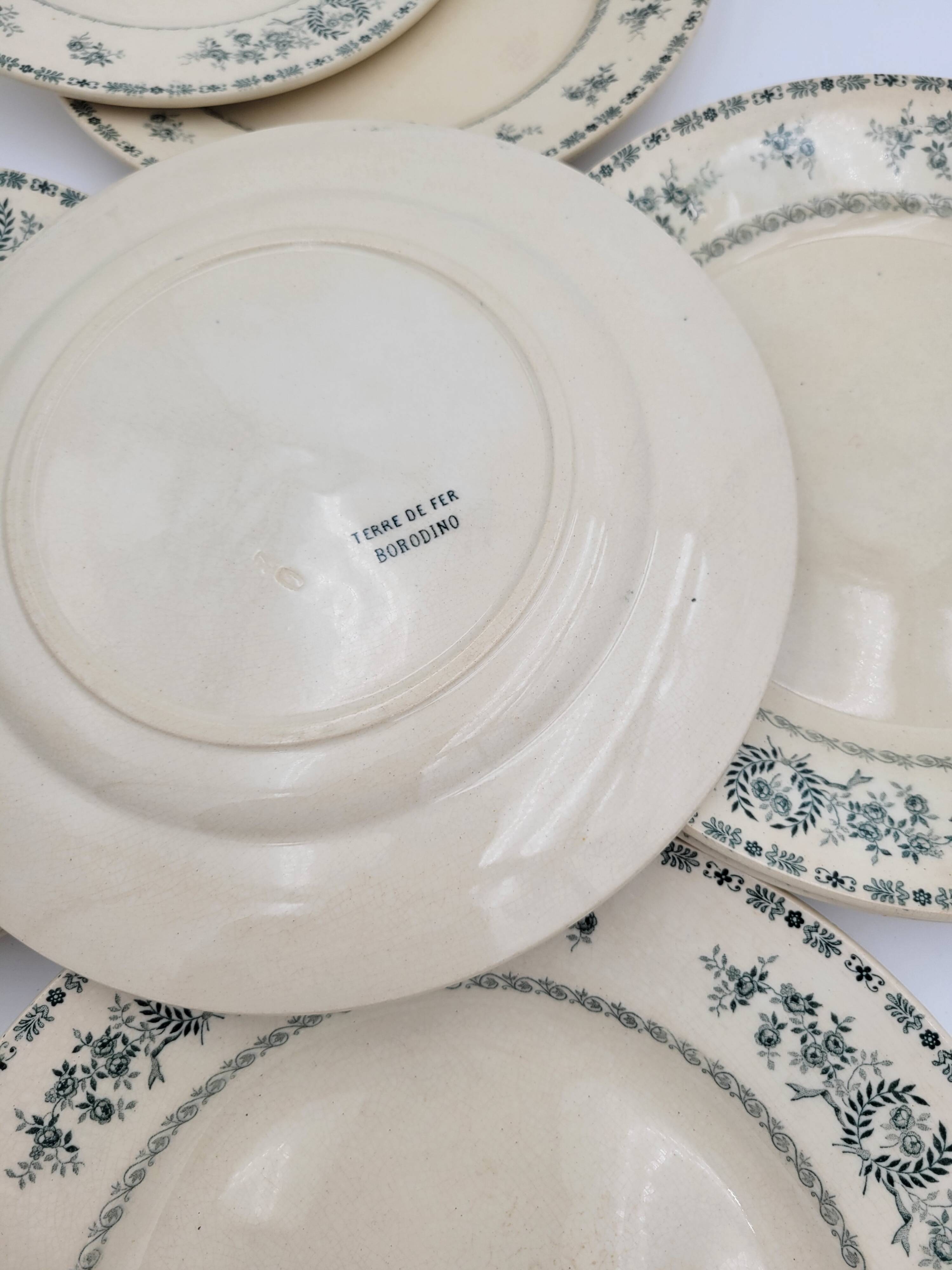 Antique Terre de Fer tableware set