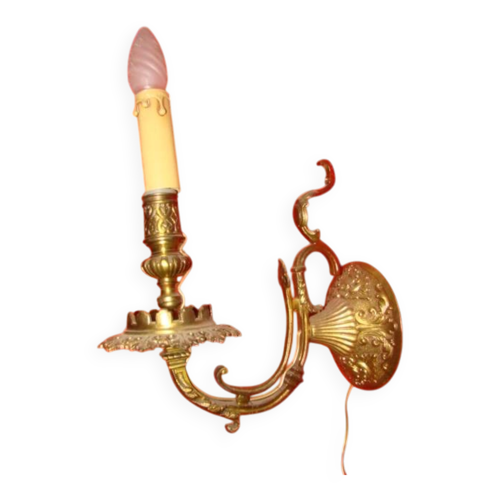 applique en bronze massif à 1 bougeoir