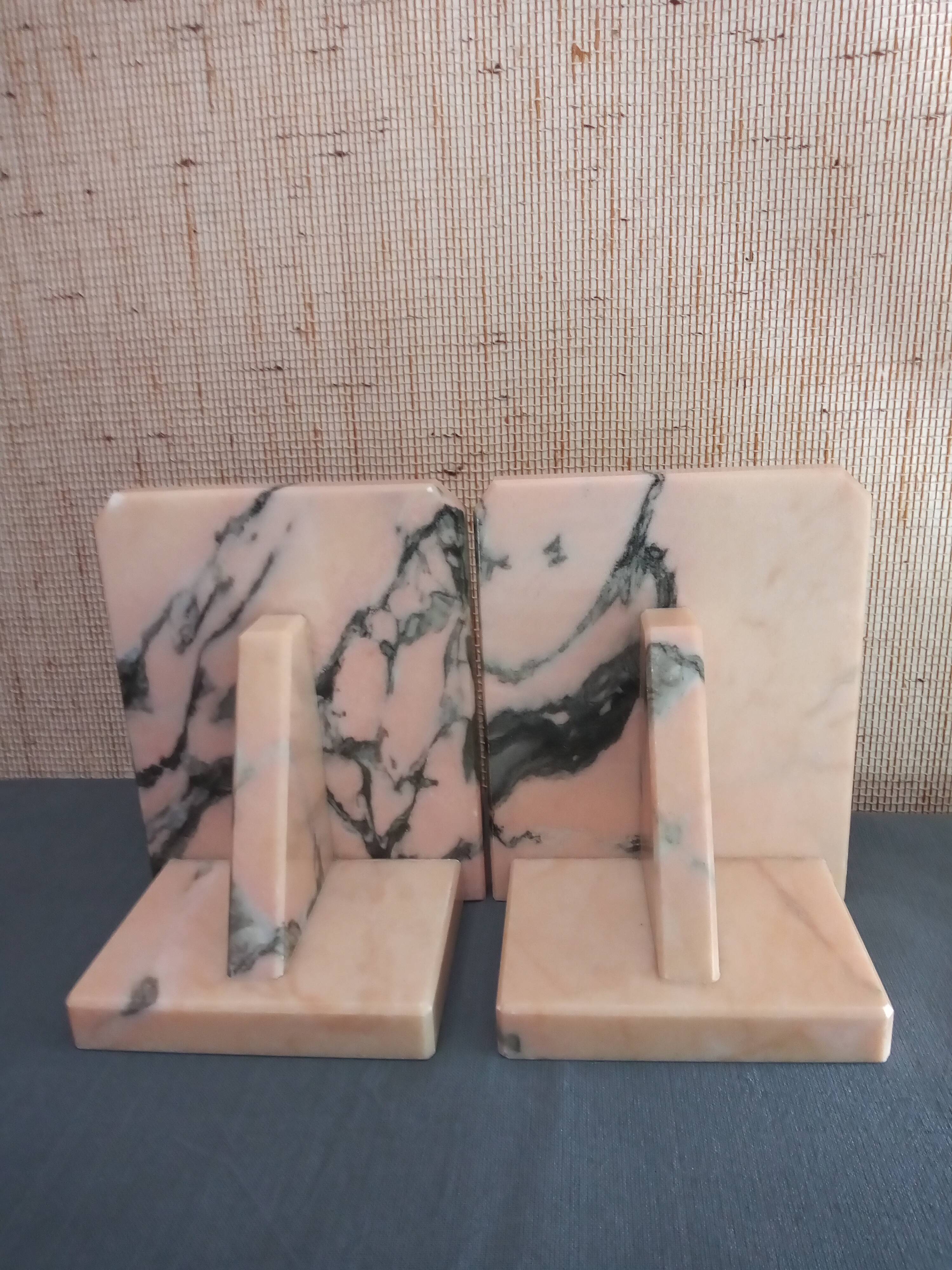 Art Deco marble bookends