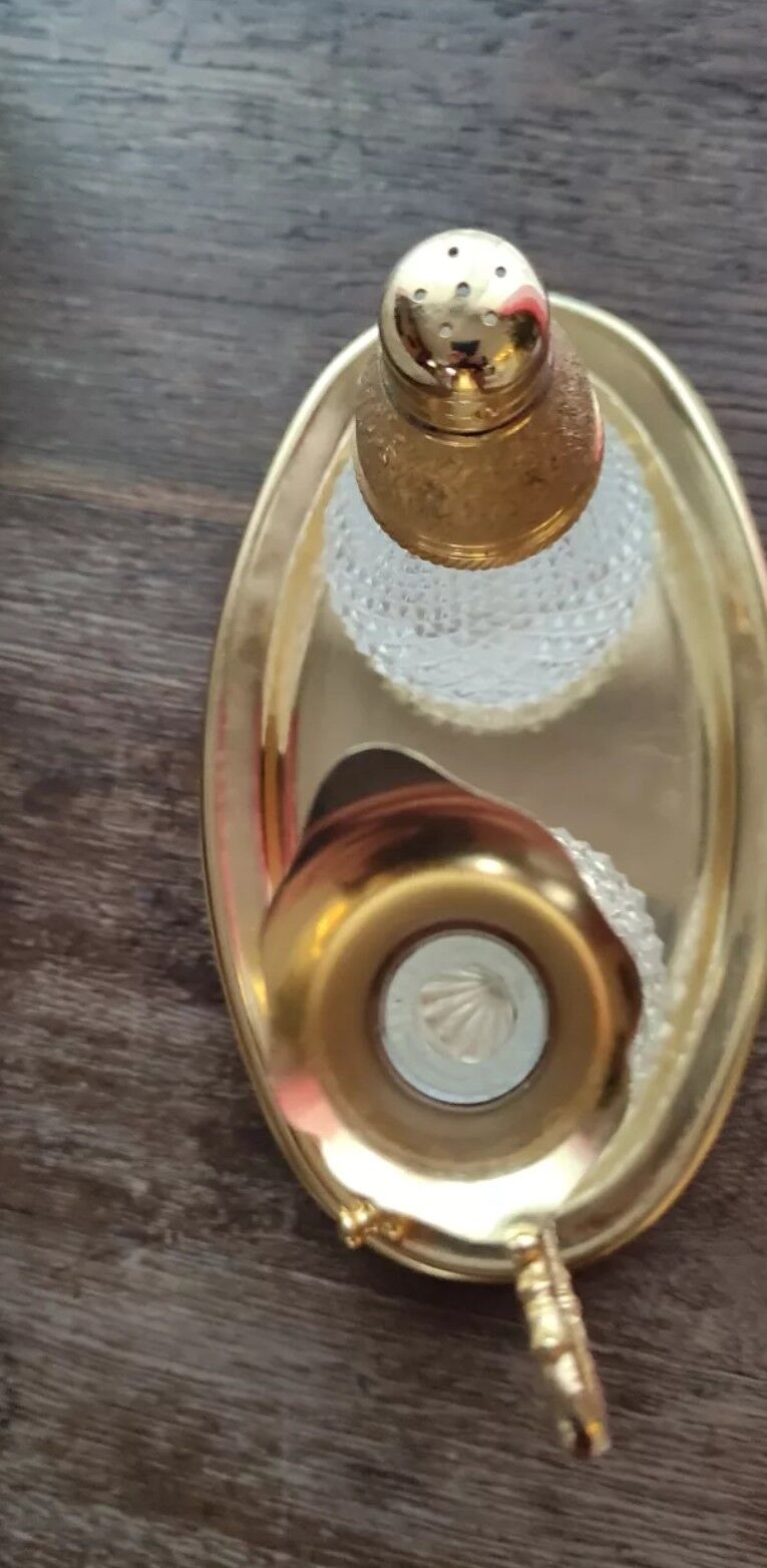Vintage table set in chiseled glass and gilding
