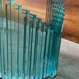 Blue tinted glass coffee table an80