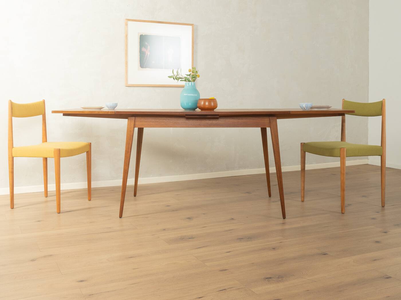 Elegant mid-century dining table with extension function, 1960s