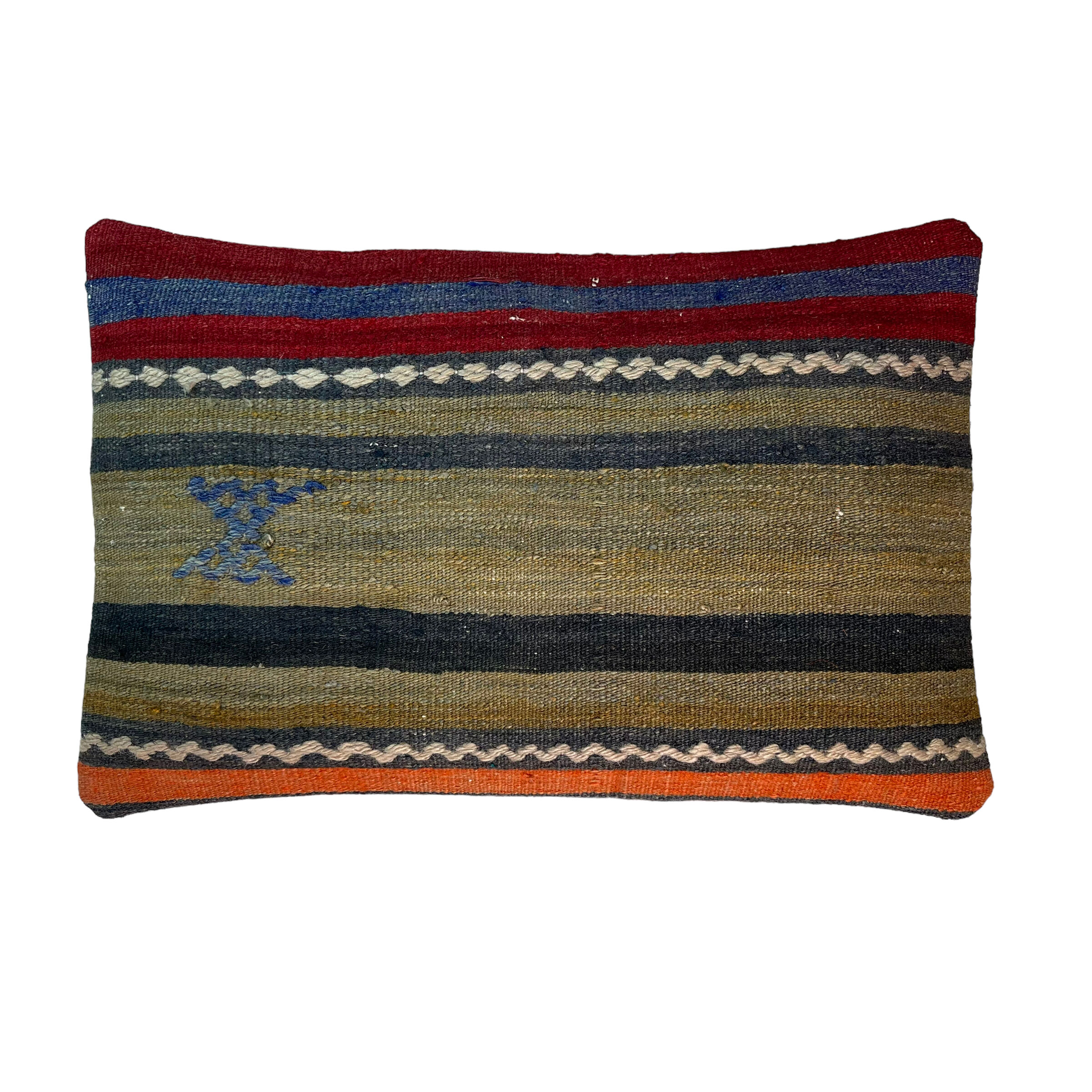 Vintage turkish kilim cushion cover, 30 x 50 cm