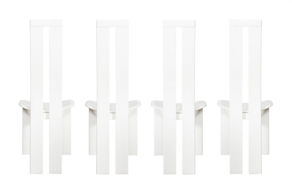 Set of 4 White leather by Pietro Costantini 1970 s lounge chairs