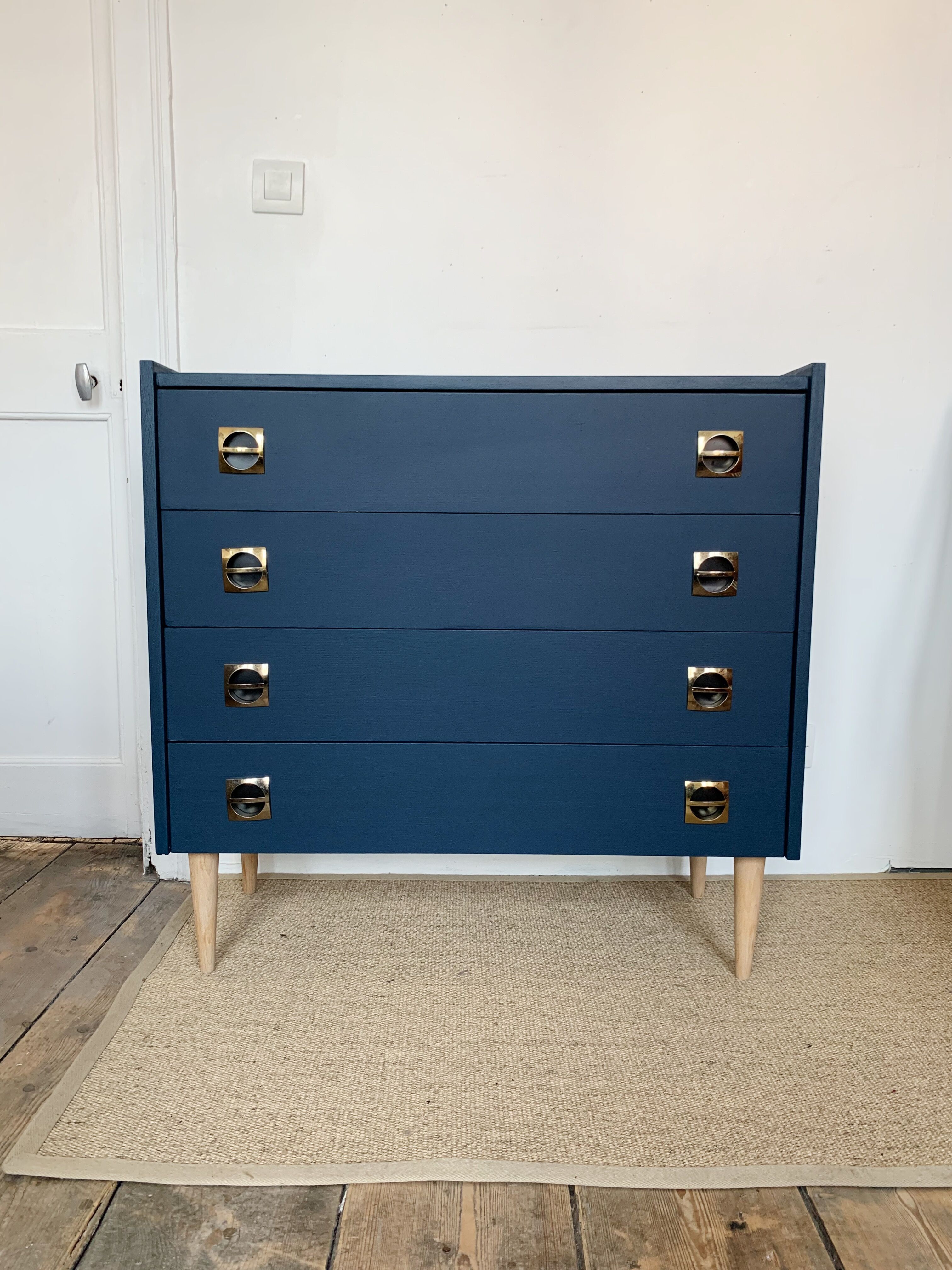Dresser midnight blue compass feet