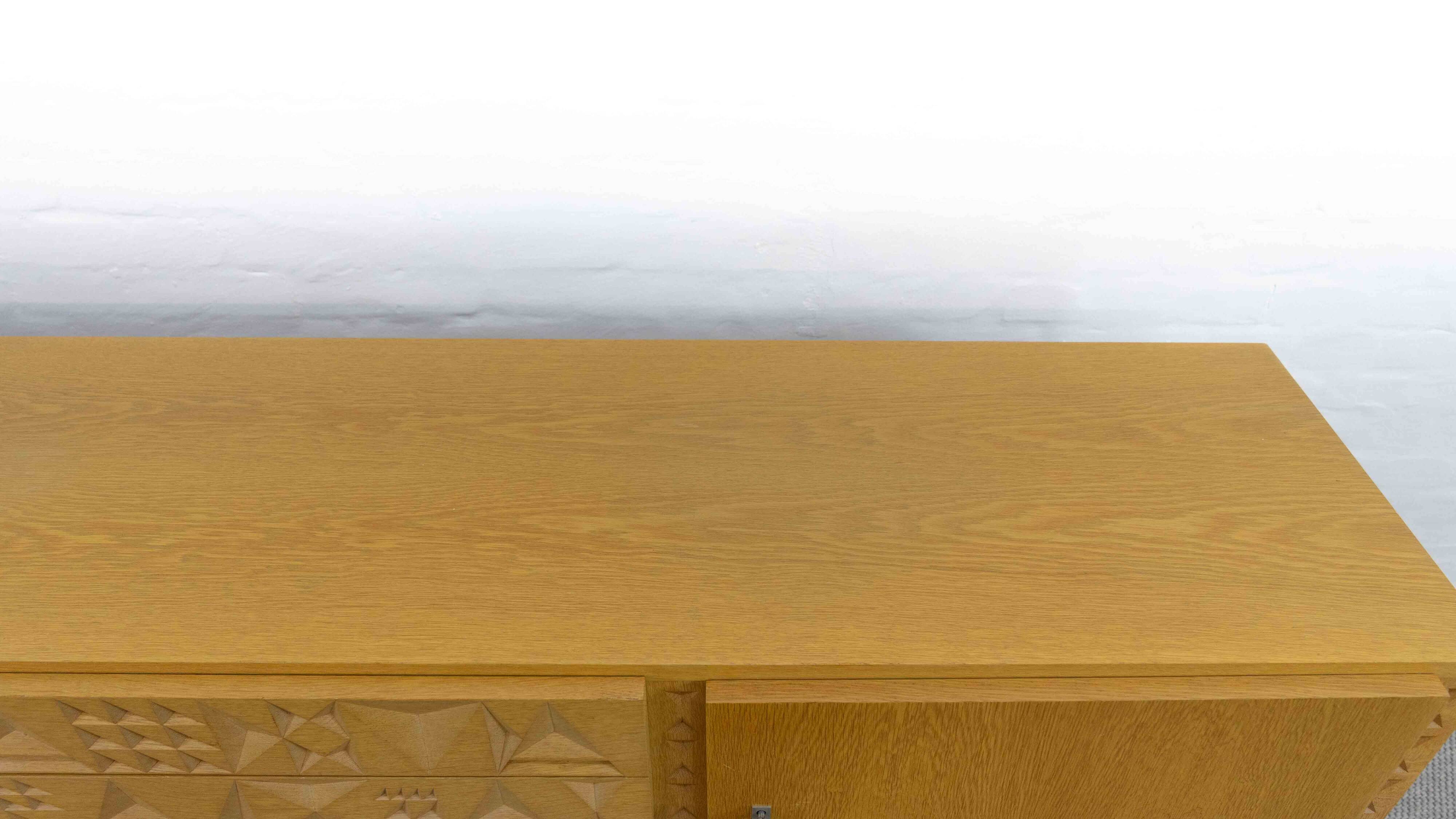 Mid-century brutalist oak sideboard