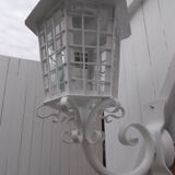 Pair of wrought iron lanterns