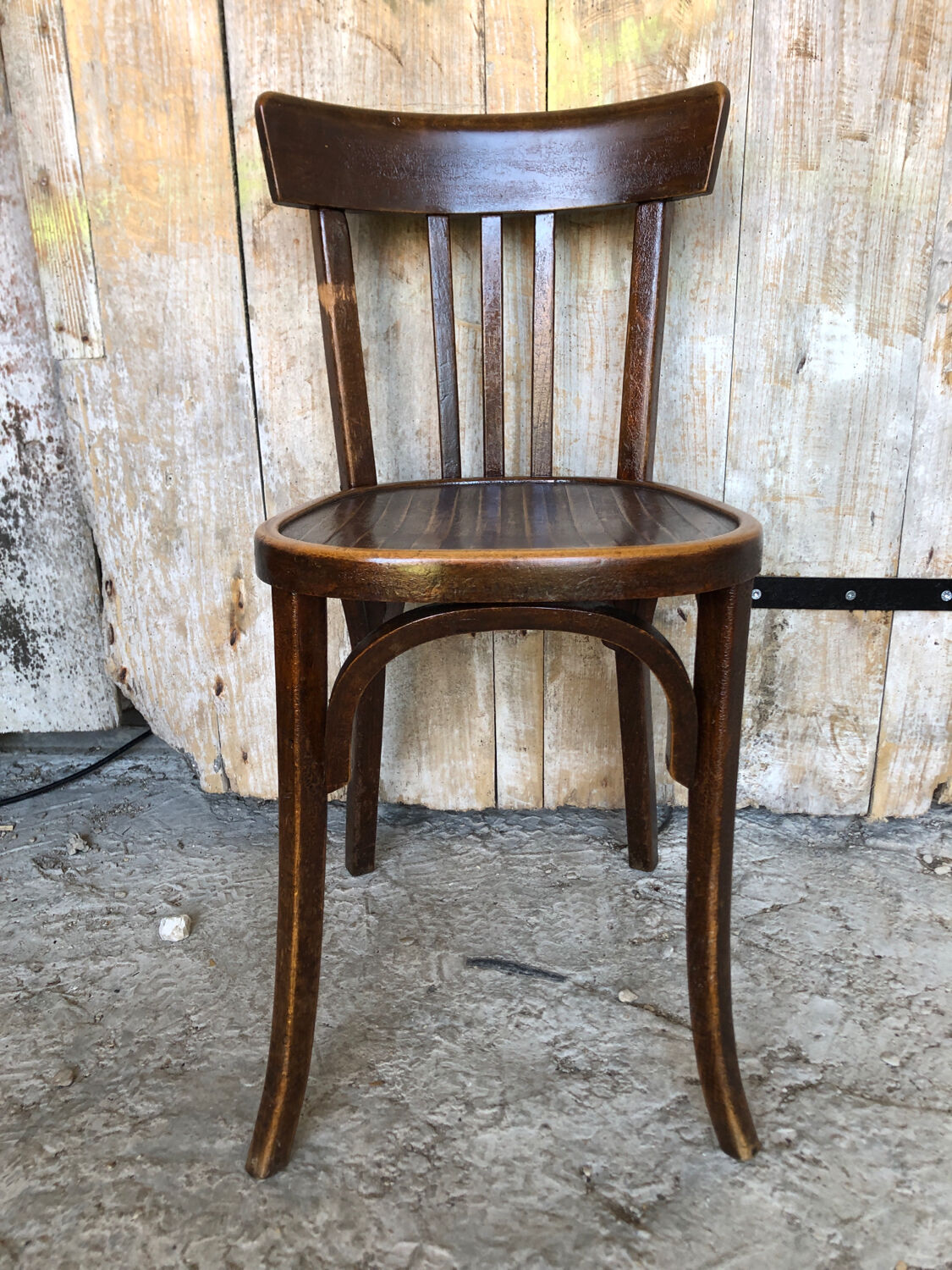 Chair bistrot baumann dark wood 70s vintage #a201