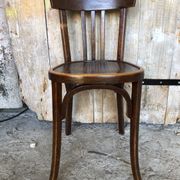 Chair bistrot baumann dark wood 70s vintage #a201