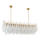 Contemporary Clear “Conchiglie” Murano Glass Rectangular Gold Chandelier by