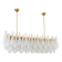 Contemporary Clear “Conchiglie” Murano Glass Rectangular Gold Chandelier by
