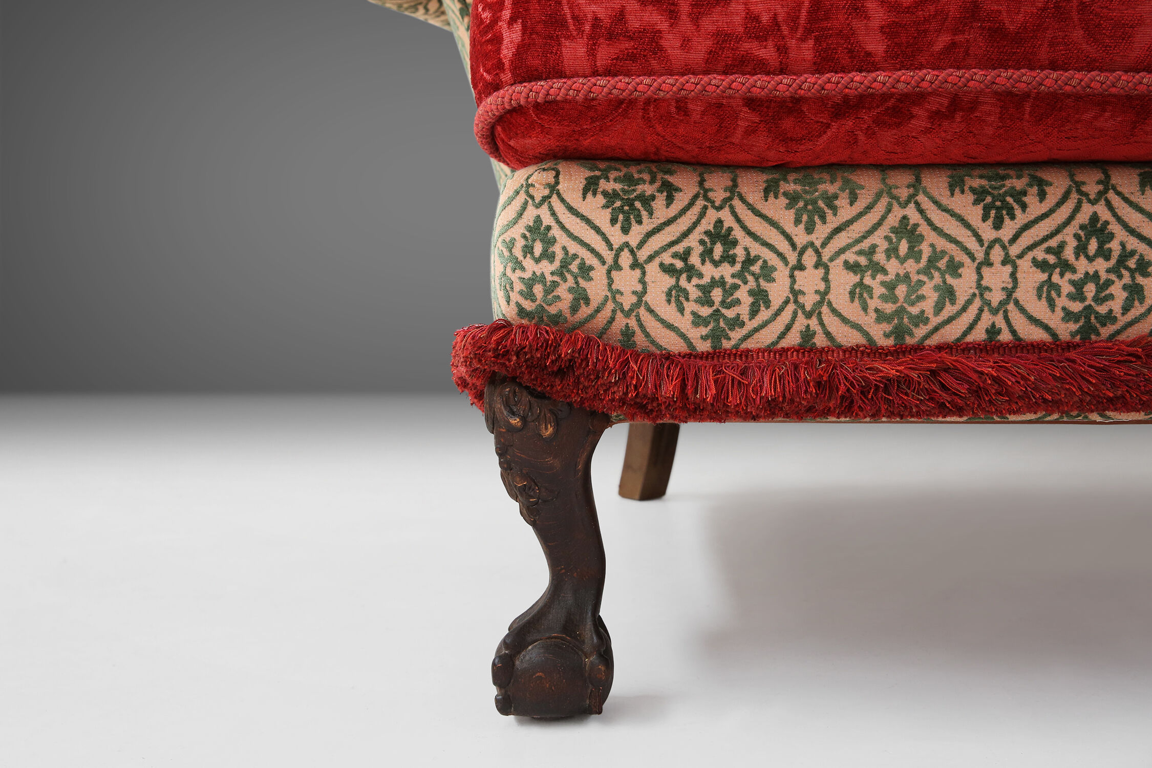 Extra large Victorian sofa and ottoman 1890