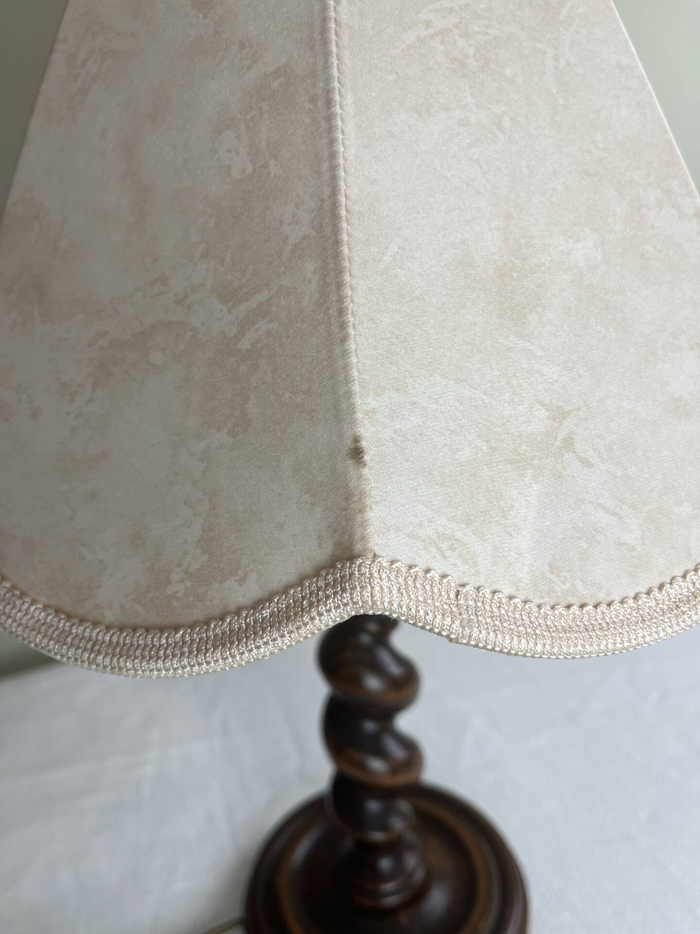 Turned wooden lamp