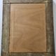 Old mirror, wooden bark frame with rustic patina, 65 cm by 50 cm