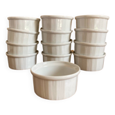 Set of 13 white porcelain ramekins cnp france