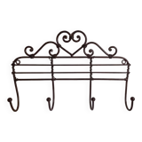 Brown metal wall coat rack