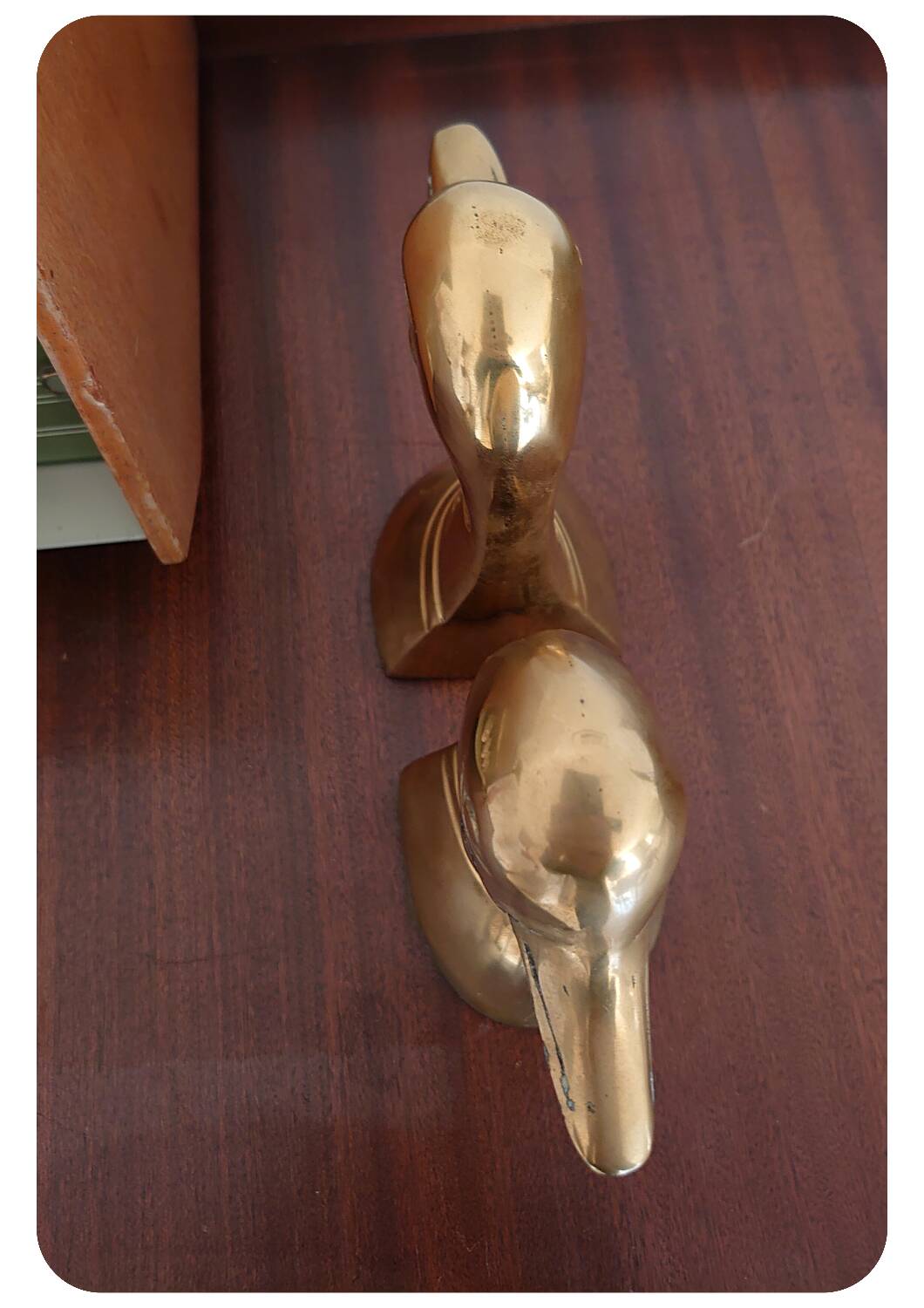 Serre-livres vintage en laiton tête de canard