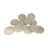 Assiettes à dessert anciennes en faïence Salins France