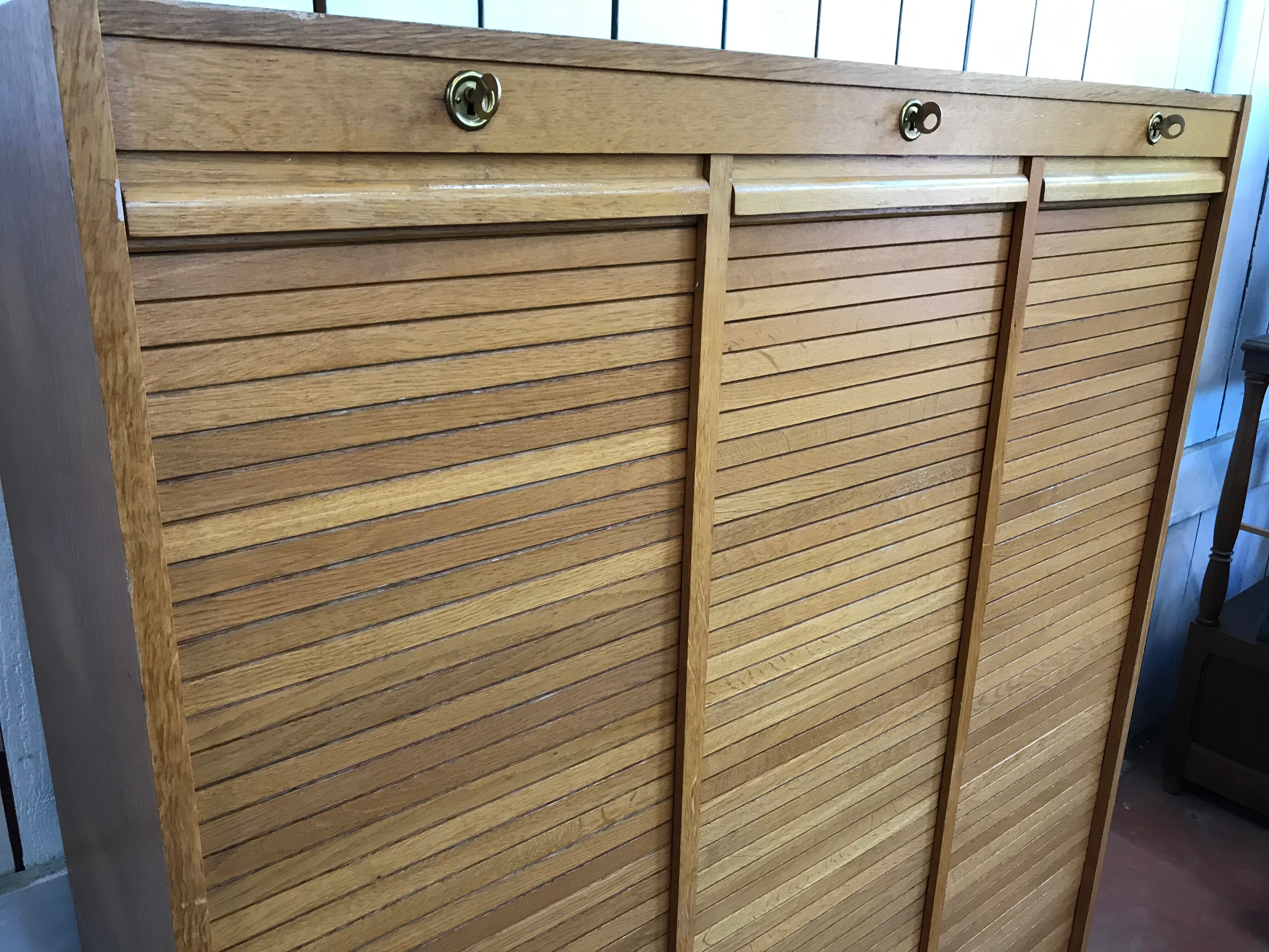 Triple oak notary filing cabinet