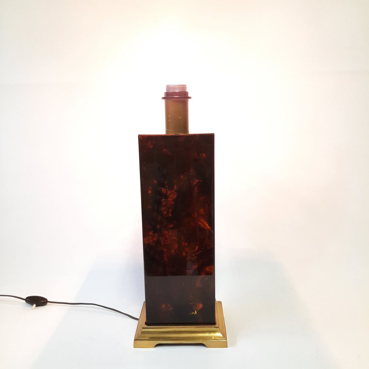 Lampe effet briar et laiton lucite années 1980